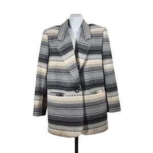 VINTAGE BRAETAN WOOL BLEND ONE BUTTON CLOSURE BLAZER